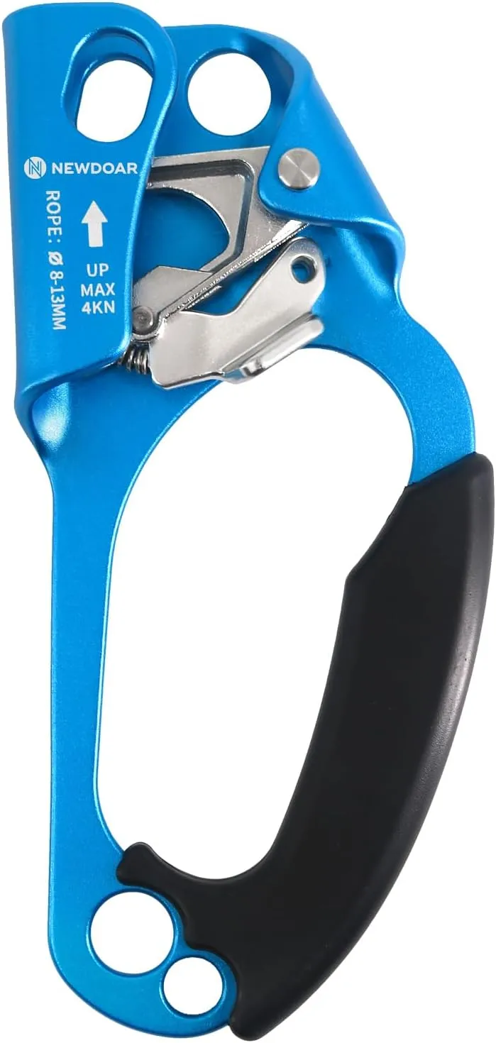 NewDoar UIAA & CE Certified Hand Ascender Rock Climbing Tree Arborist Rappelling Gear Equipment Rope Clamp for 8~13MM Rope