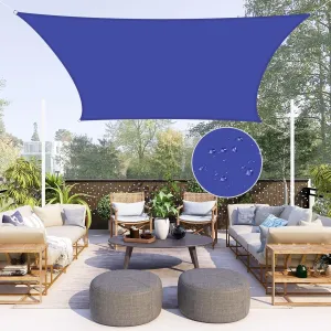 Neween Waterproof Sun Shade Sail Rectangle UV Block Canopy for Outdoor Patio and Garden, Yard Activities (6'x10', Blue)