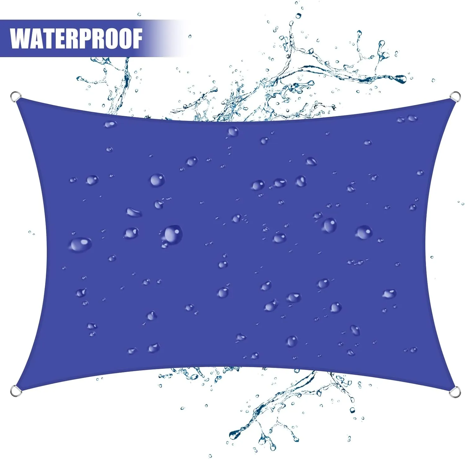 Neween Waterproof Sun Shade Sail Rectangle UV Block Canopy for Outdoor Patio and Garden, Yard Activities (6'x10', Blue)