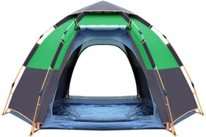 NIEH Automatic Hexagonal Tent, Camping Sun-Proof Thickened Camping Rainstorm-Proof Double-Layer Tent