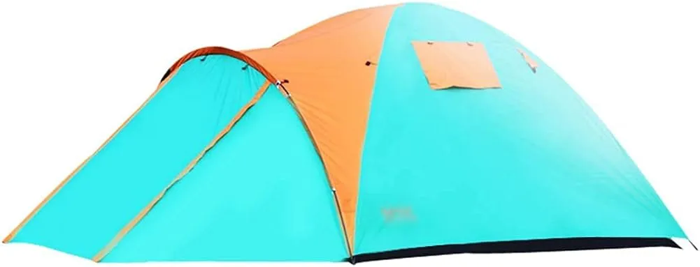 NIEH Outdoor Camping Tents, Light Green Double-Layer Spacious Family Tent for 2-4 People, Portable, Water-Resistant