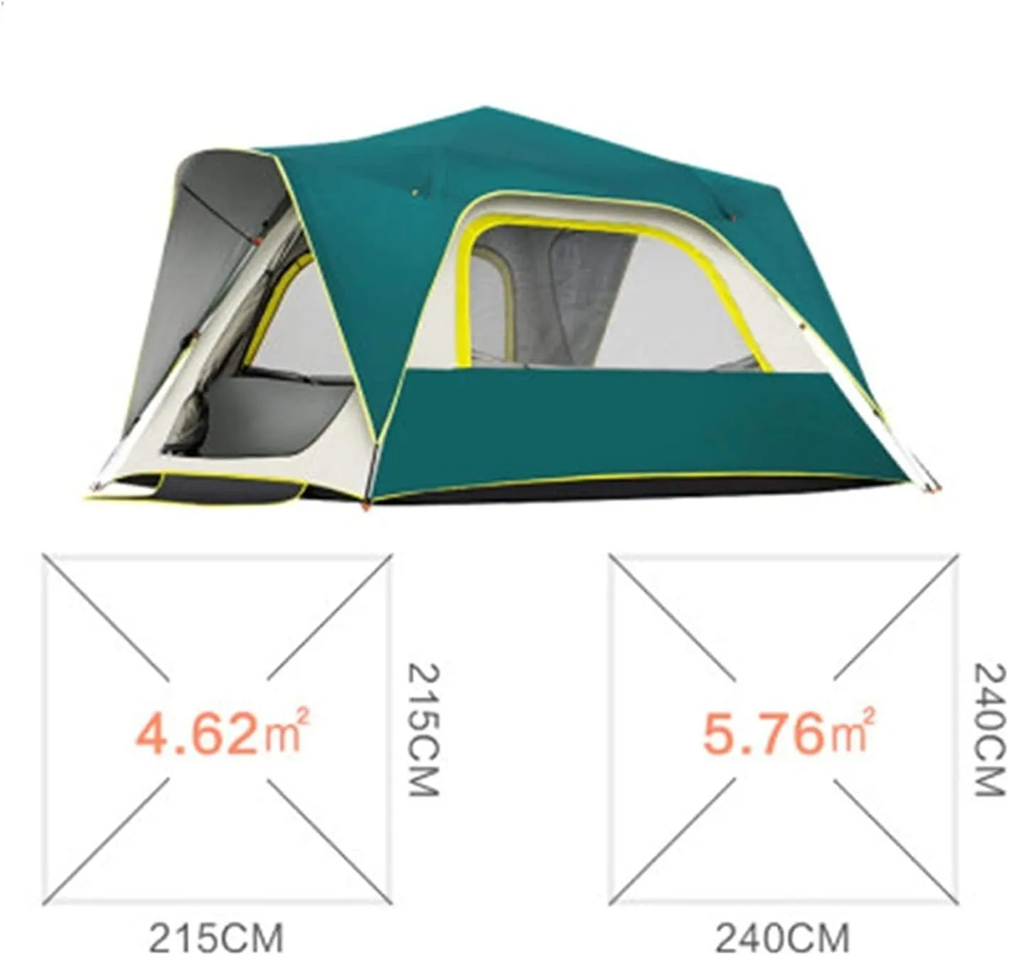 NIEH Tent Automatic Pop Up Camping Tent 3 4 5 Person with Double Layer Waterproof for Family Hiking Mountaineering Outdoor