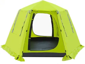 NIEH Tent Hexagonal Camping Tent 4 Person with 6 Side Mesh Waterproof Double Layer Family Instant Tent for Camp Hiking Outdoor Outdoor