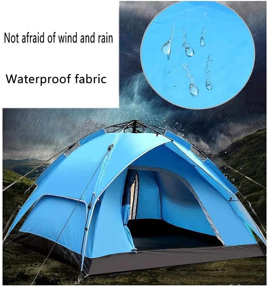 NIEH Tent,Camping Family Waterproof Camping Tent,Outdoor Double Layer Ventilation 3-4 People Orange