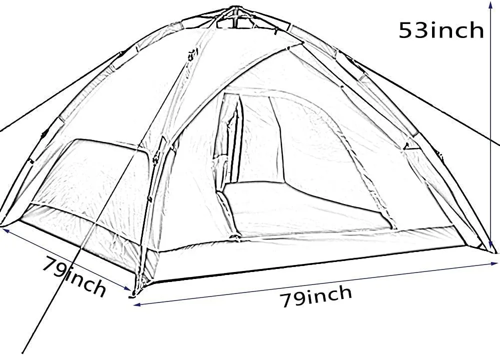 NIEH Tent,Camping Family Waterproof Camping Tent,Outdoor Double Layer Ventilation 3-4 People Orange