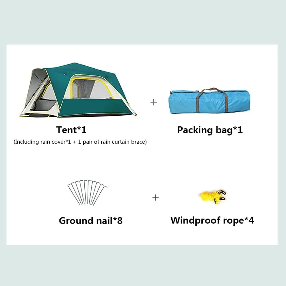 NIEH Tents Instant Pop Up Family Camping for 3-4,5-8 Persons, Dome Waterproof Sun Shelter, Backpacking with Removable,PU Fabric