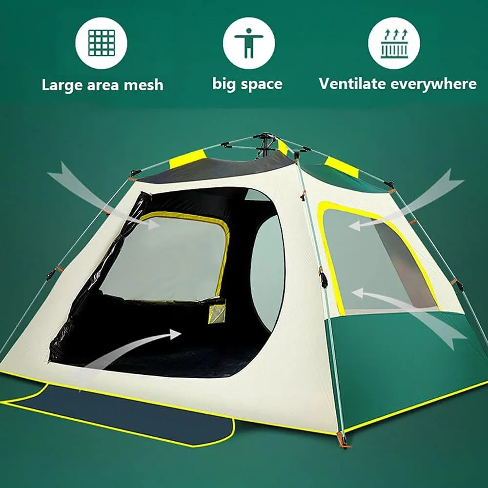 NIEH Tents Instant Pop Up Family Camping for 3-4,5-8 Persons, Dome Waterproof Sun Shelter, Backpacking with Removable,PU Fabric