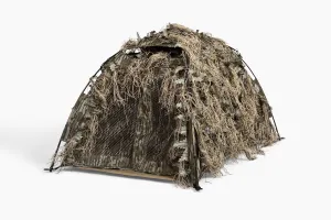 North Mountain Gear Mossy Oak Bottomland Camouflage Dog Blind for Duck and Goose Hunting, Lightweight, Magnetic Doors