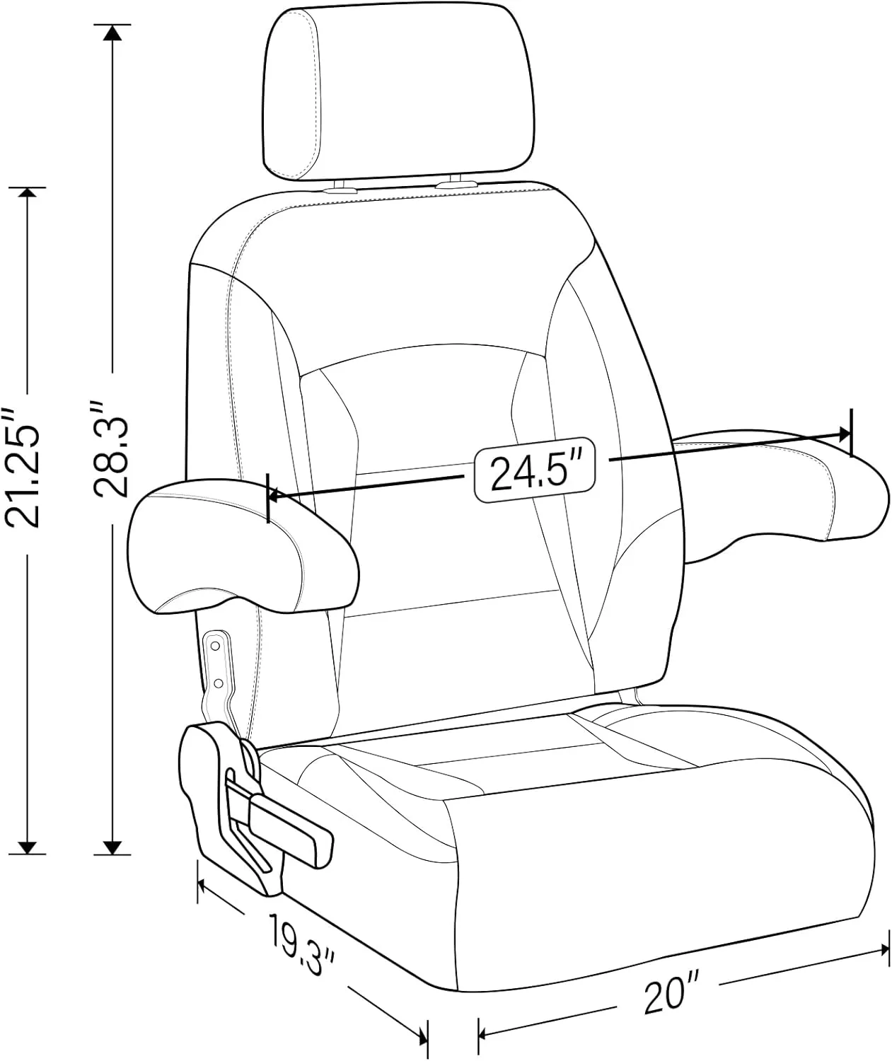 NORTHCAPTAIN Premium Pontoon Captain's Chair High Back Reclining Pontoon Bucket Boat Seat with Armrests and Adjustable Headrest
