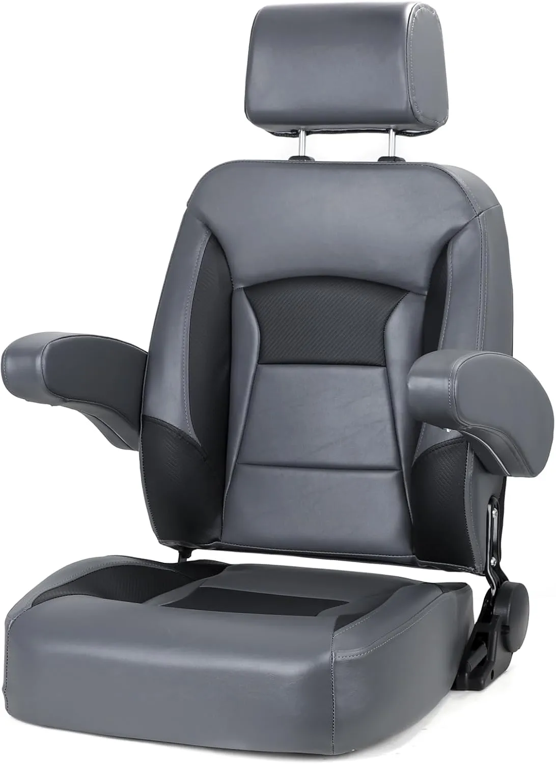 NORTHCAPTAIN Premium Pontoon Captain's Chair High Back Reclining Pontoon Bucket Boat Seat with Armrests and Adjustable Headrest