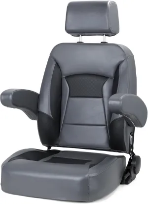 NORTHCAPTAIN Premium Pontoon Captain's Chair High Back Reclining Pontoon Bucket Boat Seat with Armrests and Adjustable Headrest
