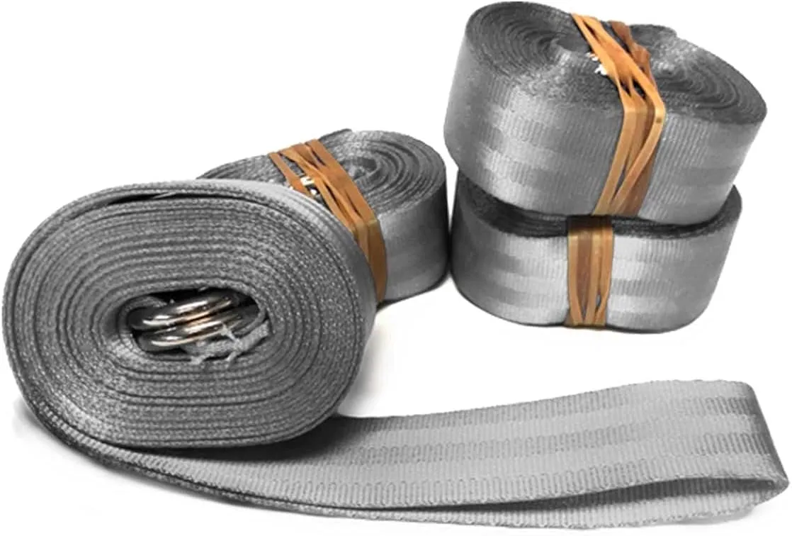 Nylon Webbing Straps Double D Ring | 1-Inch Wide by 13-Foot Long | 20-Pack | for Securing Bounce Houses, Slides, Obstacle Courses, Inflatables, West Coast Frame, High Peak, & Pole Tents