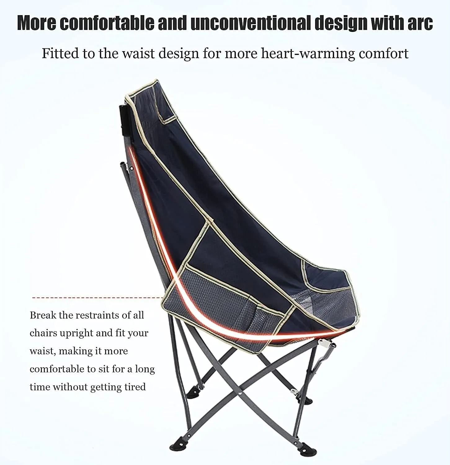 Office Chair, Camping Chairs Outdoor Furniture Beach Chairs Ultralight Folding Camping Chair with Backrest Leisure Beach Seat with Mesh External Hanging Bag Portable Backpack Chair Folding Chairs Pat