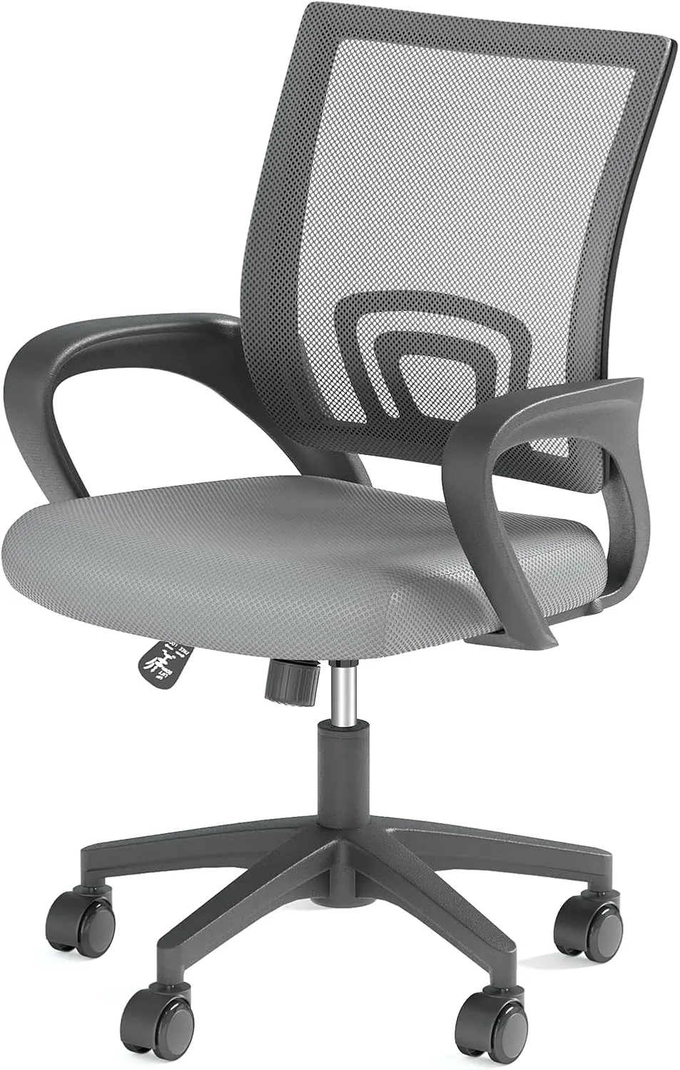 Office Chair, Ergonomic Mid-Back Mesh Desk Chair with Lumbar Support, Adjustable Height Computer Chair with Rolling Wheels Design,Comfy Armrest for Work, Study, Gaming, Light Gray