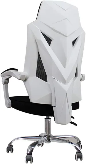 Office Computer Chair E-Sports Swivel Chair, Nylon High Back Game Chair Office Reclining Seat Chairs Ergonomic Breathable Mesh Chair with Tilt Backrest and Linked Handrail Task Chair