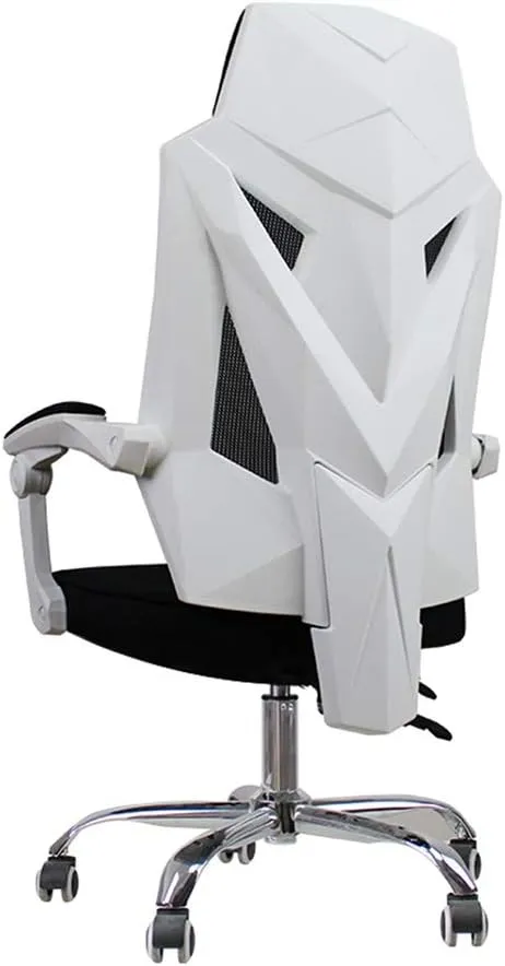 Office Computer Chair E-Sports Swivel Chair, Nylon High Back Game Chair Office Reclining Seat Chairs Ergonomic Breathable Mesh Chair with Tilt Backrest and Linked Handrail Task Chair