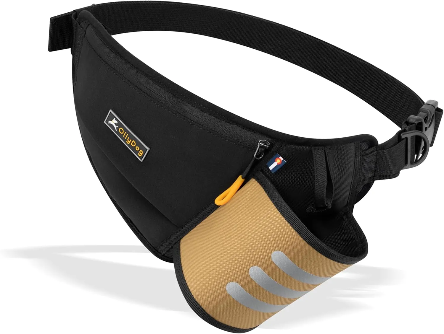 OllyDog Hydro-Slim Pack – Adjustable Belt Bag/Fanny Pack with Reflective Lining, Water Bottle Holder, Leash Attachment & Phone Pocket, Ideal for Hands-Free Dog Walking, Running & Hiking (Elmwood)