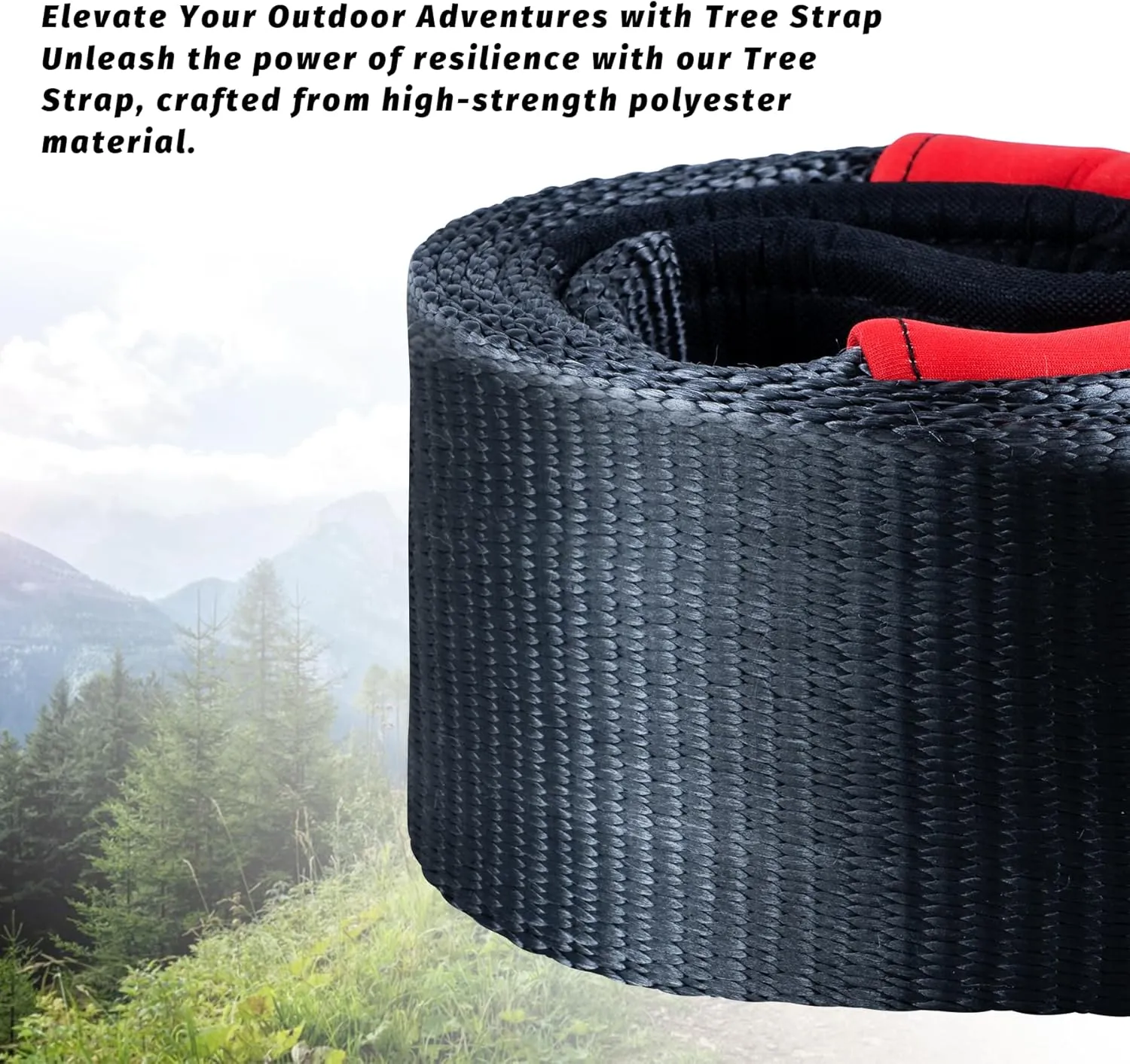 OPENROAD 4" x8' Tree Saver Strap – 40,000LB Break Strength Heavy-Duty Recovery Tow Strap for Off-Road Trucks, Jeep – Winch Extension with Carry Bag
