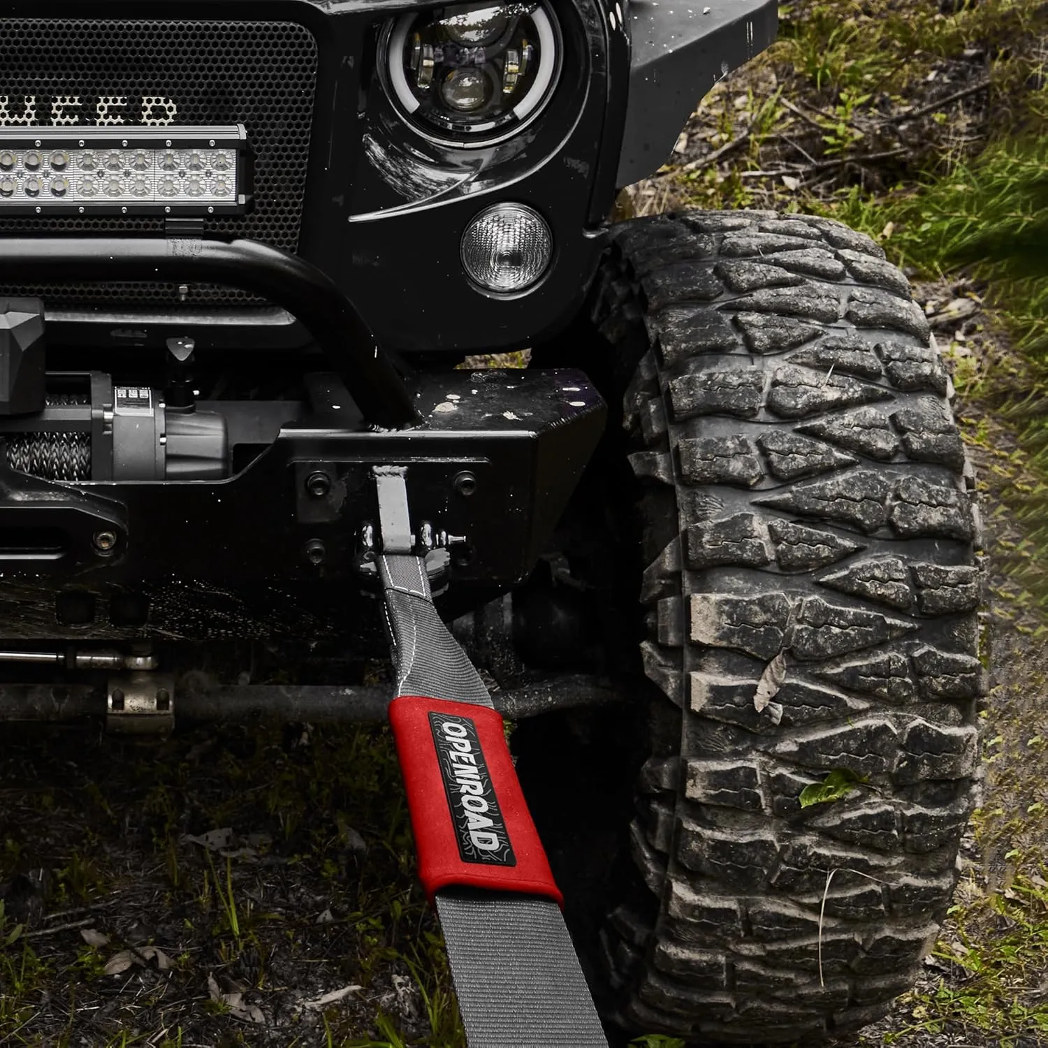 OPENROAD 4" x8' Tree Saver Strap – 40,000LB Break Strength Heavy-Duty Recovery Tow Strap for Off-Road Trucks, Jeep – Winch Extension with Carry Bag