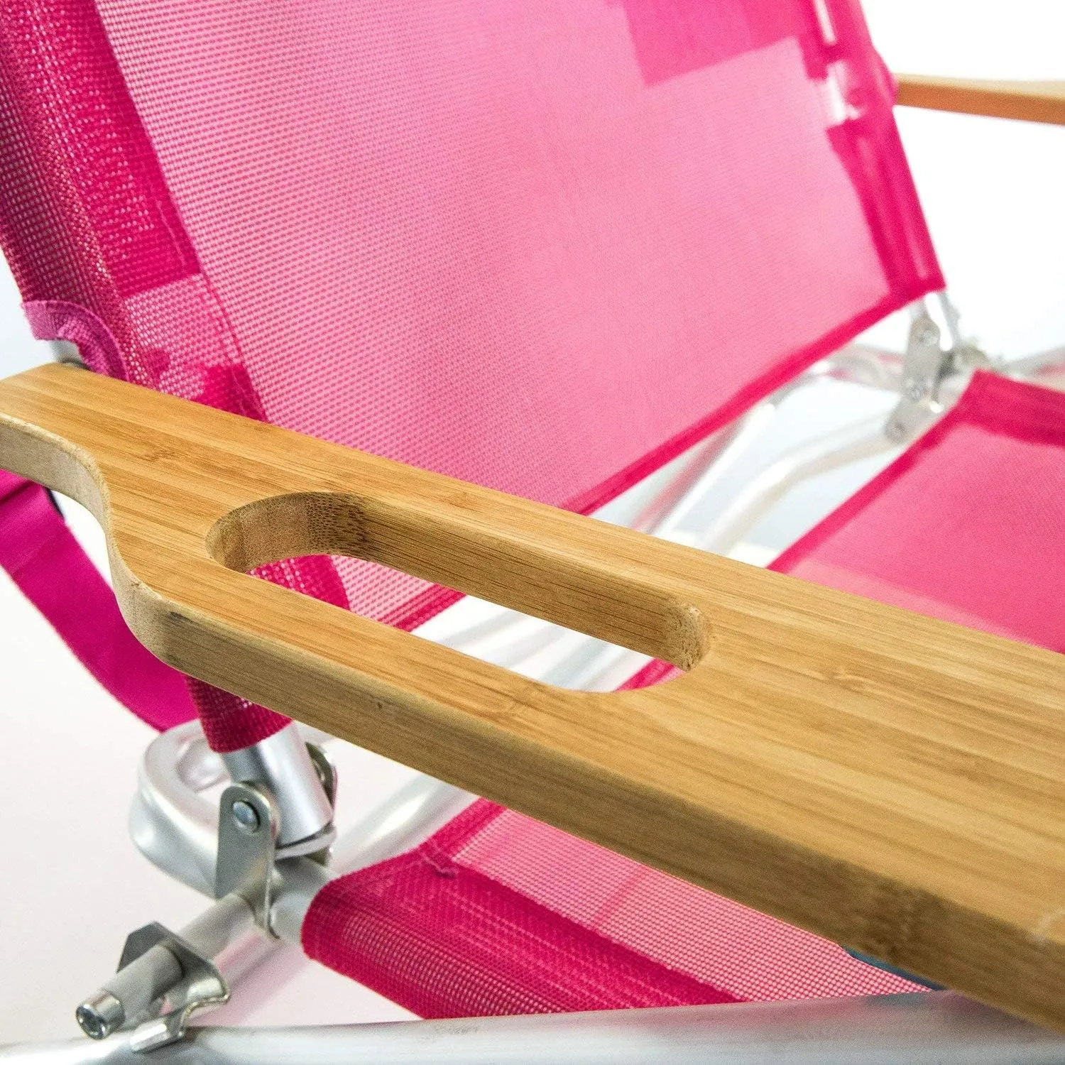 Ostrich 3-N-1 Lightweight Comfortable Aluminum Multi-Position Relaxing Reclining Beach Chair, Pink (4 Pack)