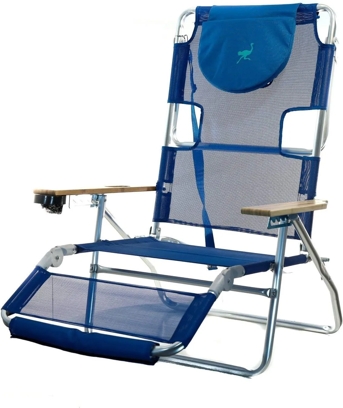 Ostrich 3N1 Lightweight Aluminum Frame 5 Position Reclining Beach Chair (2 Pack)