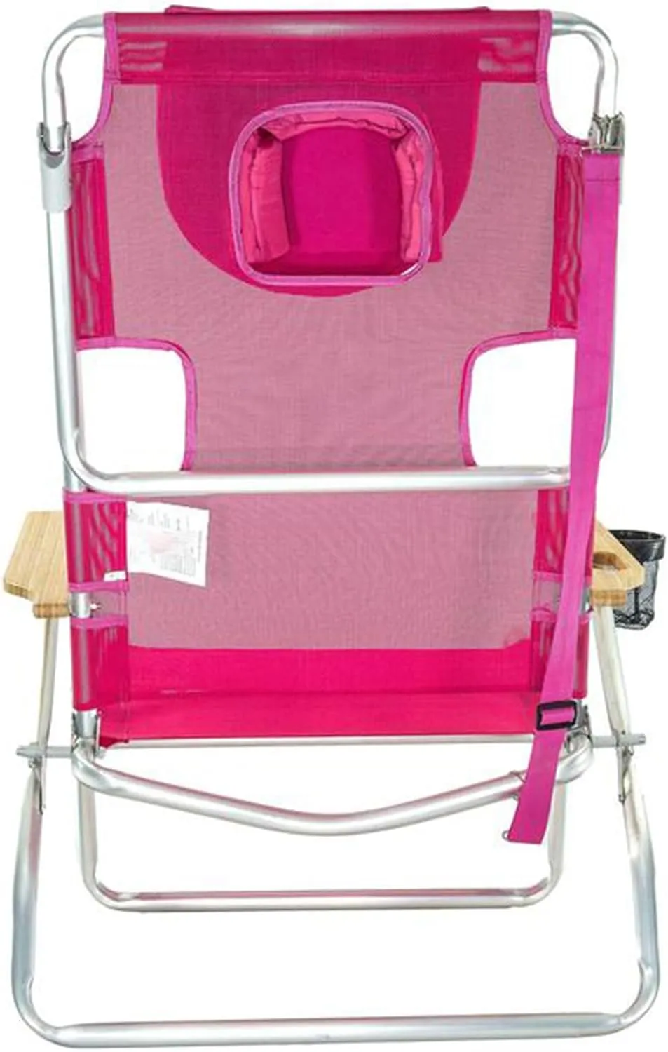 Ostrich Altitude 3-in-1 16-Inch Reclining Beach Chair with 5 Adjustable Chair Position, Carrying Straps and Cupholder, Pink (3 Pack)