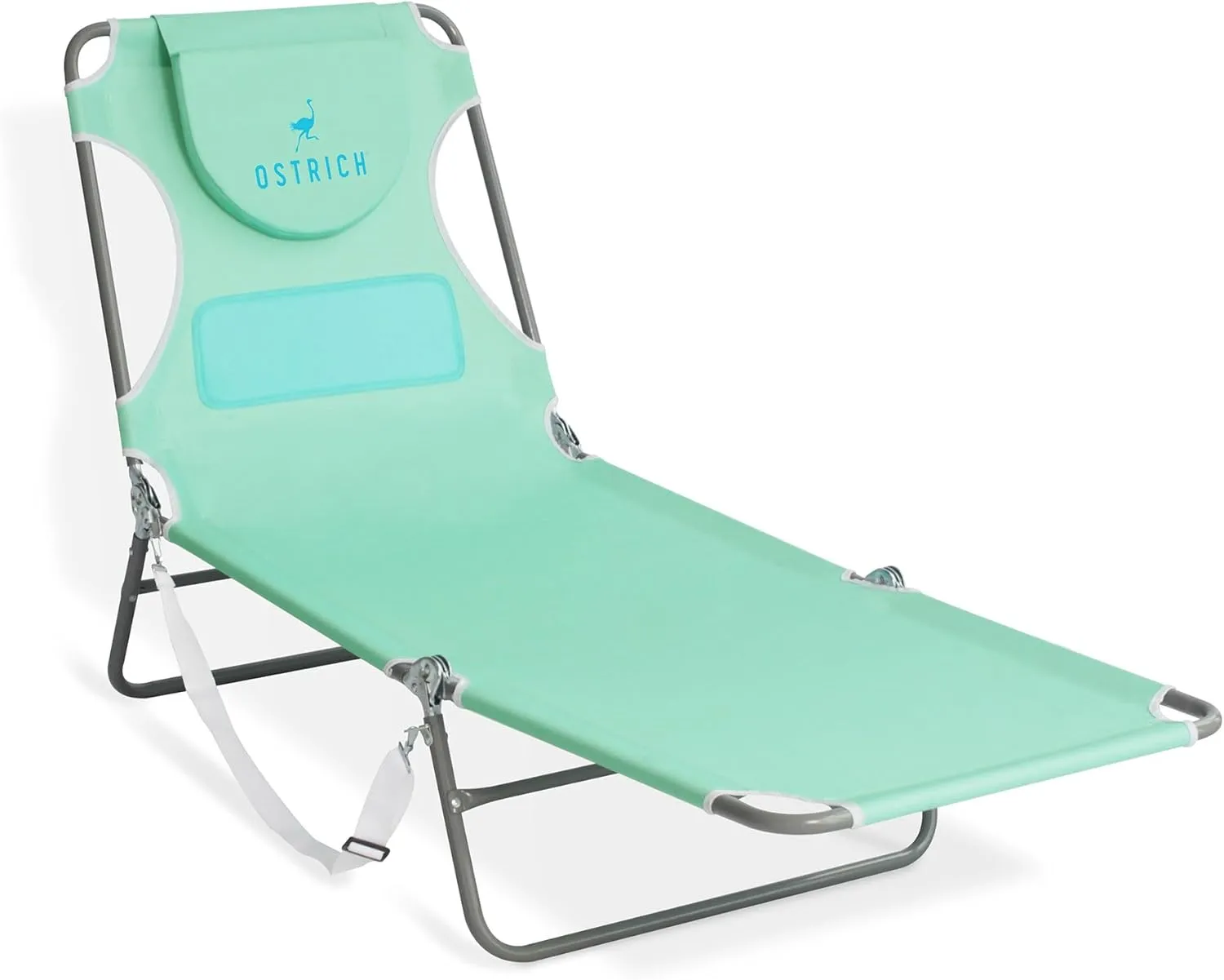 Ostrich Ladies Comfort Lounger with Chest Support, Portable Reclining Outdoor Patio Beach Lawn Camping Pool Tanning Chair, Teal