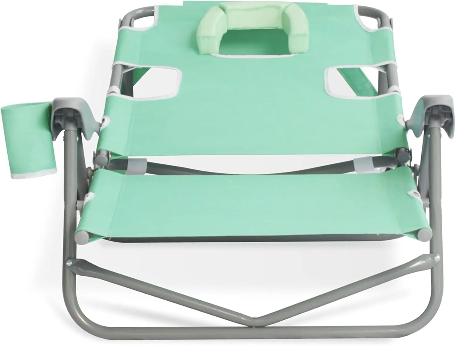 Ostrich Lightweight Portable Outdoor On Your Back Folding Chair for Relaxing with 5 Seat Adjustment Backpack Straps and Cup Holder, Teal (3 Pack)