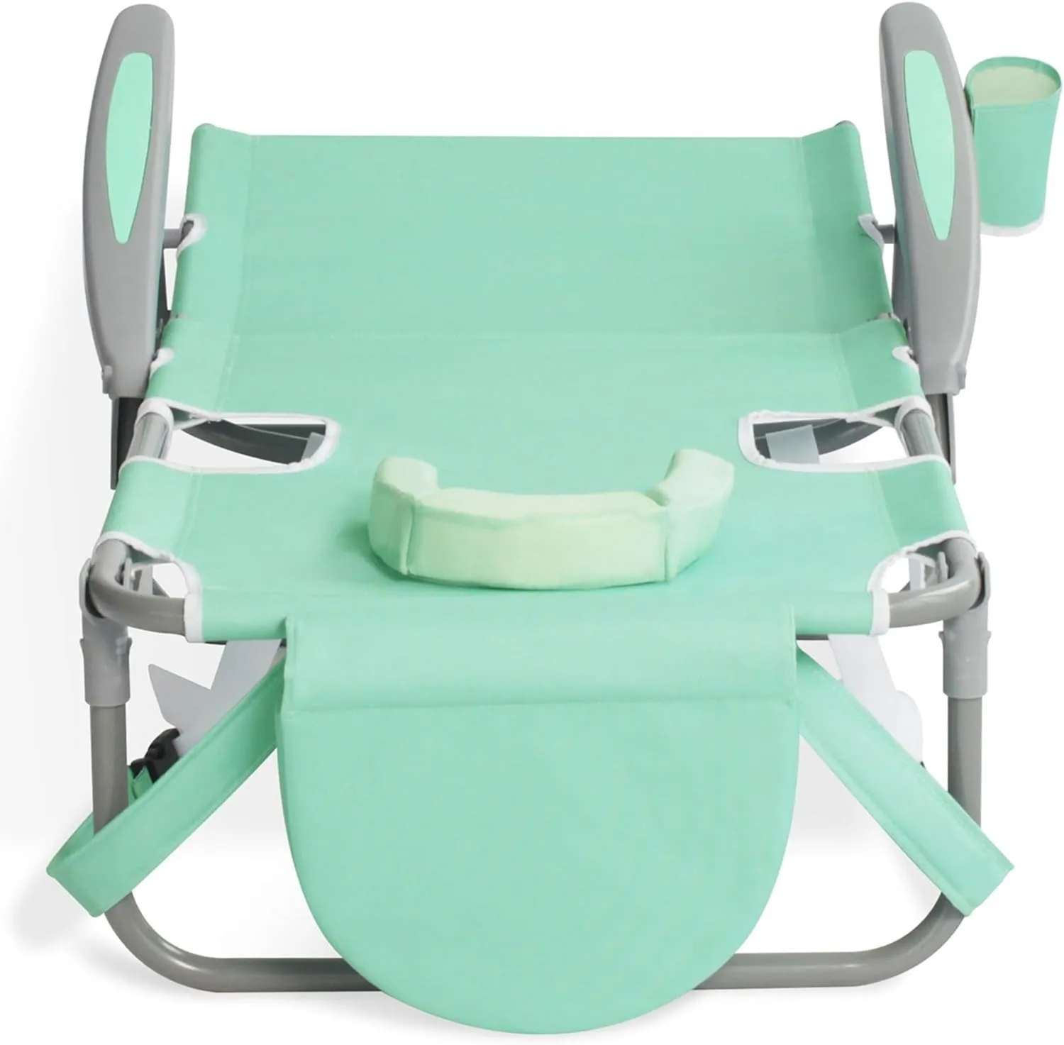 Ostrich Lightweight Portable Outdoor On Your Back Folding Chair for Relaxing with 5 Seat Adjustment Backpack Straps and Cup Holder, Teal (3 Pack)