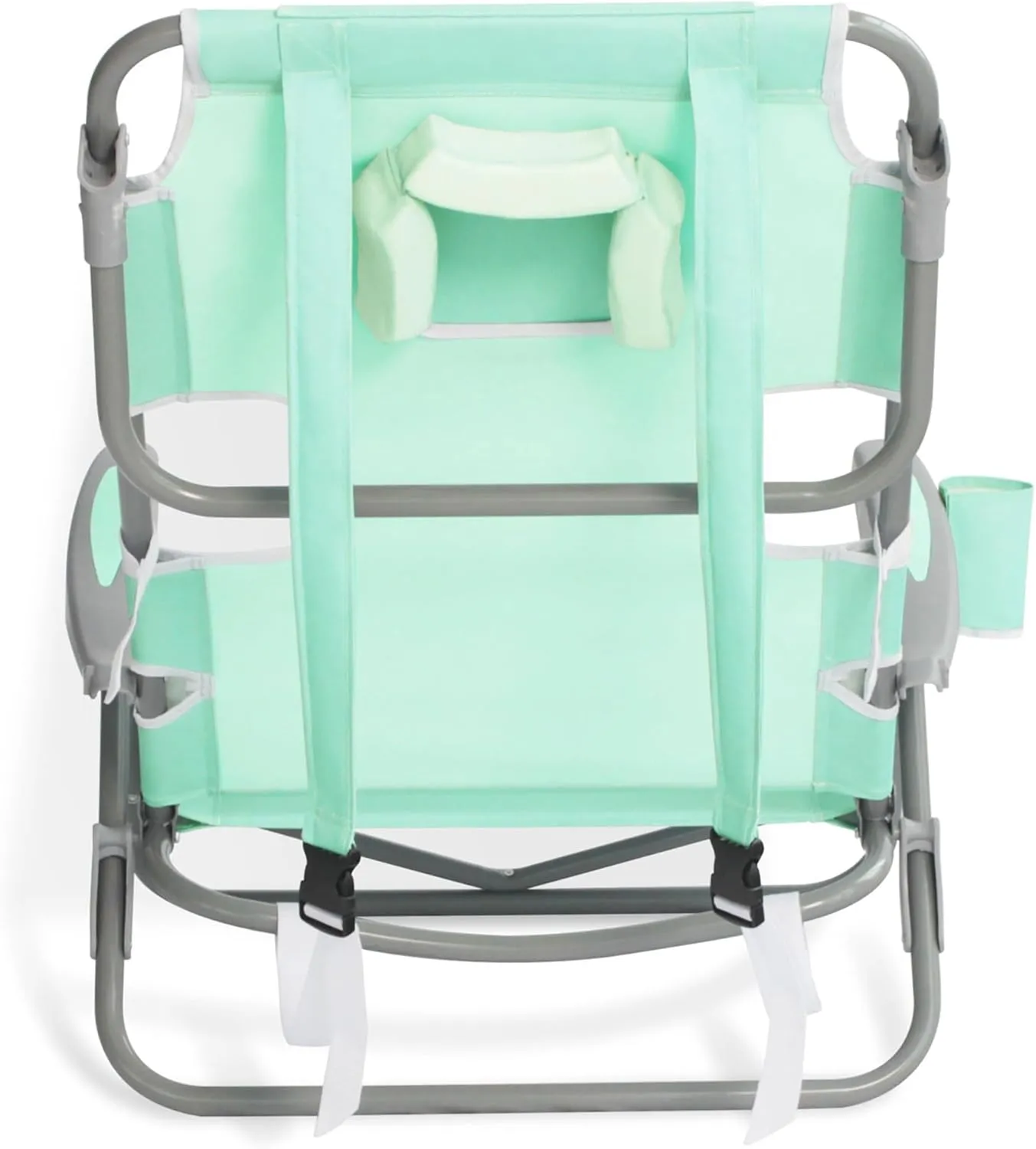 Ostrich Lightweight Portable Outdoor On Your Back Folding Chair for Relaxing with 5 Seat Adjustment Backpack Straps and Cup Holder, Teal (3 Pack)
