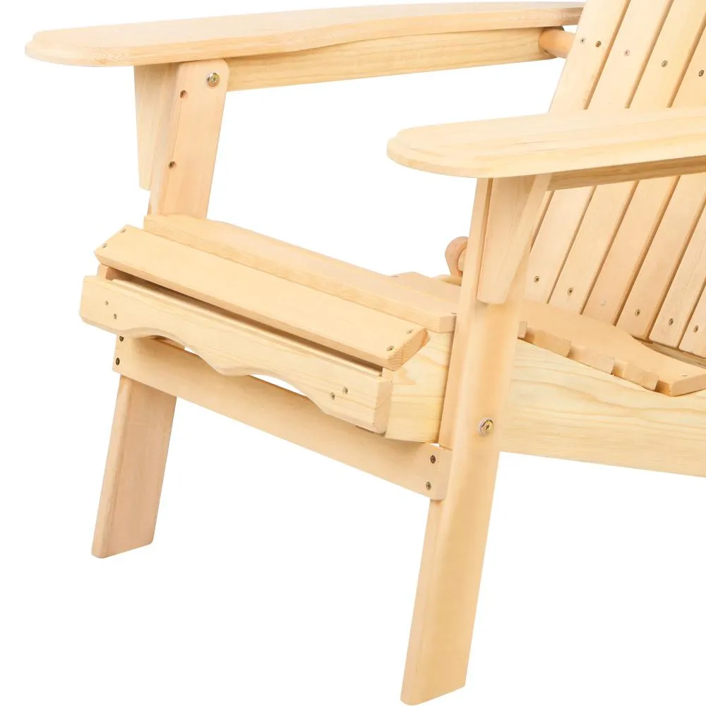Outdoor Adirondack Chair with Slide Out Footstool