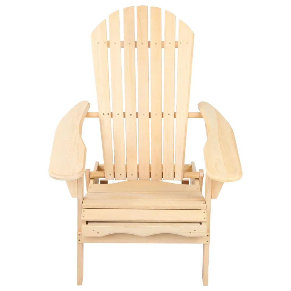 Outdoor Adirondack Chair with Slide Out Footstool