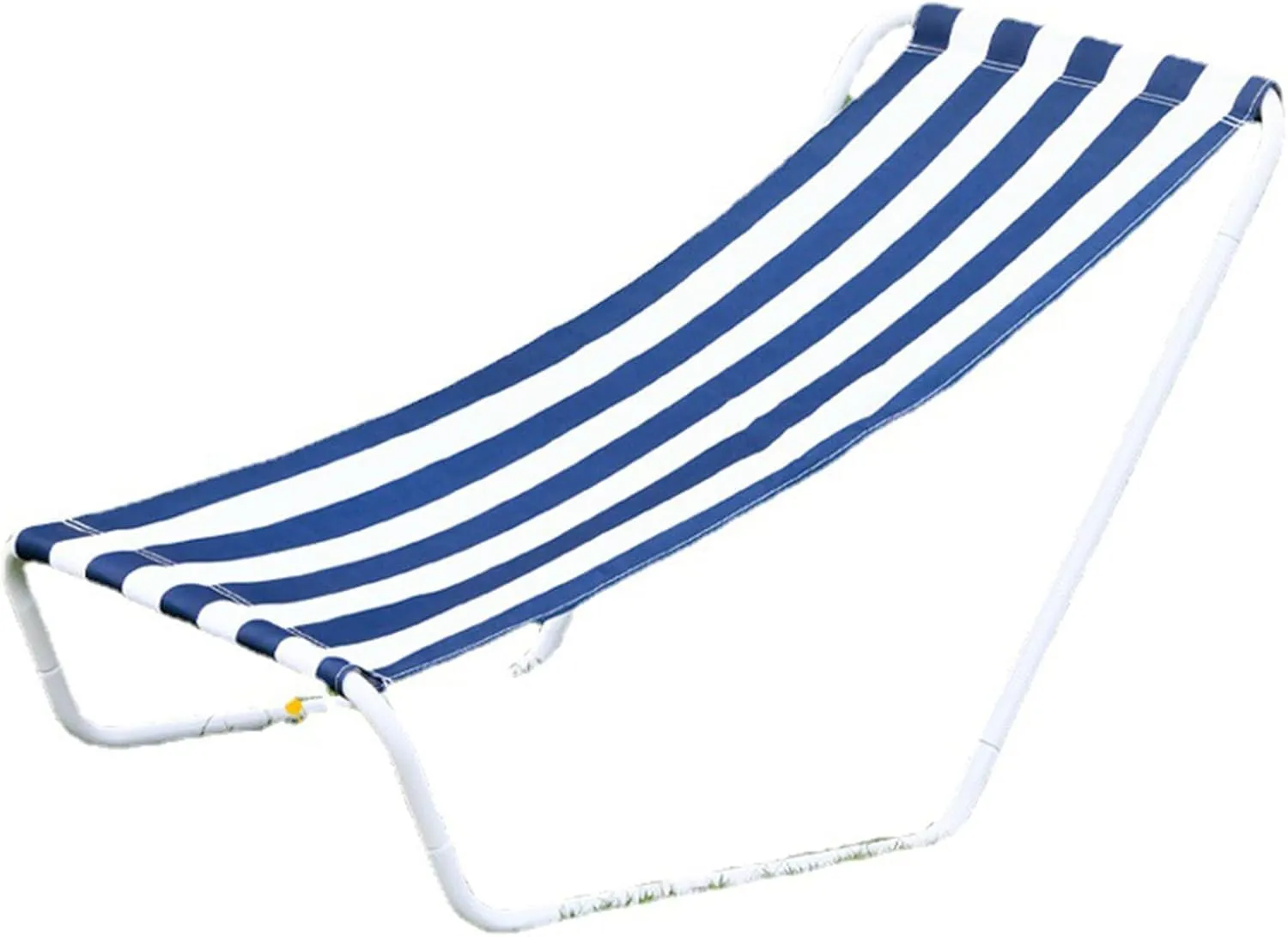 Outdoor Beach Lounger Portable Foldable Lunch Lounger Blue and White Striped Camping Lounger for Beach
