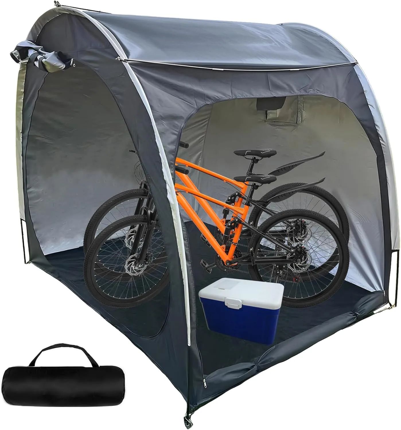 Outdoor Bicycle Storage Tent Accommodate 2-4 Bicycles, Sun Protection Waterproof Anti-UV Bike Protective Canopy, Quick Setup Strong Structure Garden Tools Toys Cover Tent