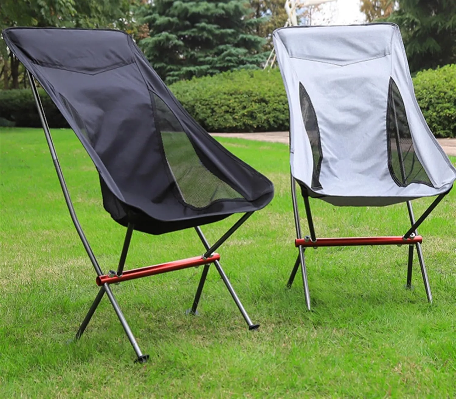 Outdoor Camp Chairs, Ultralight Foldable Camping Chair,Picnic Backrest Seat Folding Aluminum Alloy Stool Lawn Chairs Adults(A)