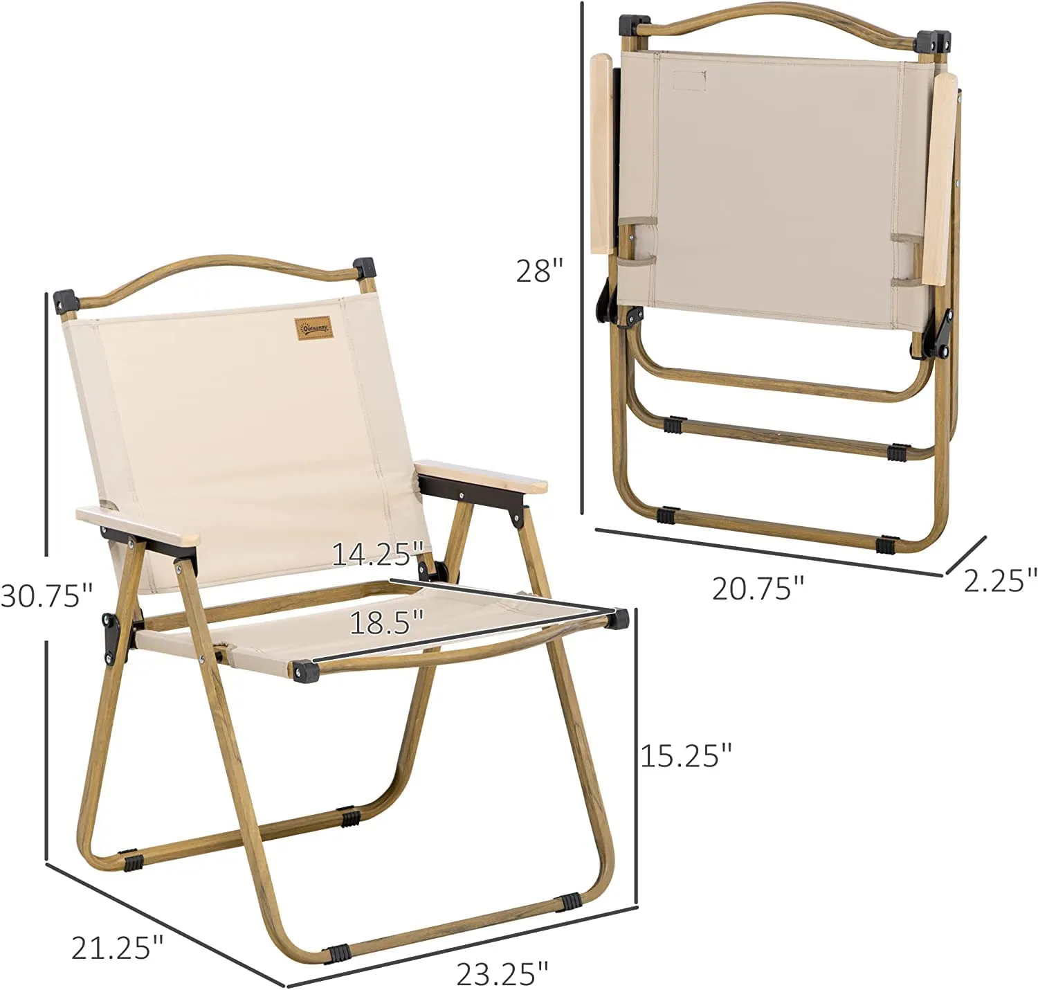Outdoor Camping Chair, Portable Lightweight Folding Armchairs for Festivals, Fishing, Beach and Hiking