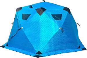 Outdoor Camping Ice Fishing Tent Insulated Quick Set Up Winter Fishing Tent Compatible with 5-8 People Camping Hiking Fishing Sport Events (Blue l)