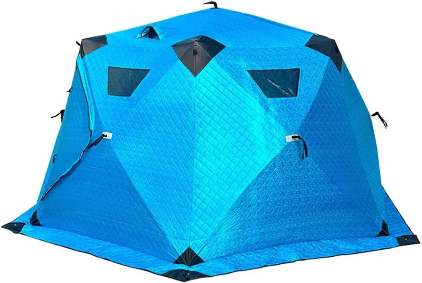 Outdoor Camping Ice Fishing Tent Insulated Quick Set Up Winter Fishing Tent Compatible with 5-8 People Camping Hiking Fishing Sport Events (Blue l)
