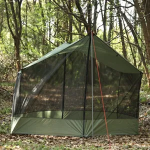 Outdoor Camping Screen Room with Mesh Walls, Waterproof Polyester Canopy, Portable Family Shelter, UV Sun Shade,NO Pole (Army Green)