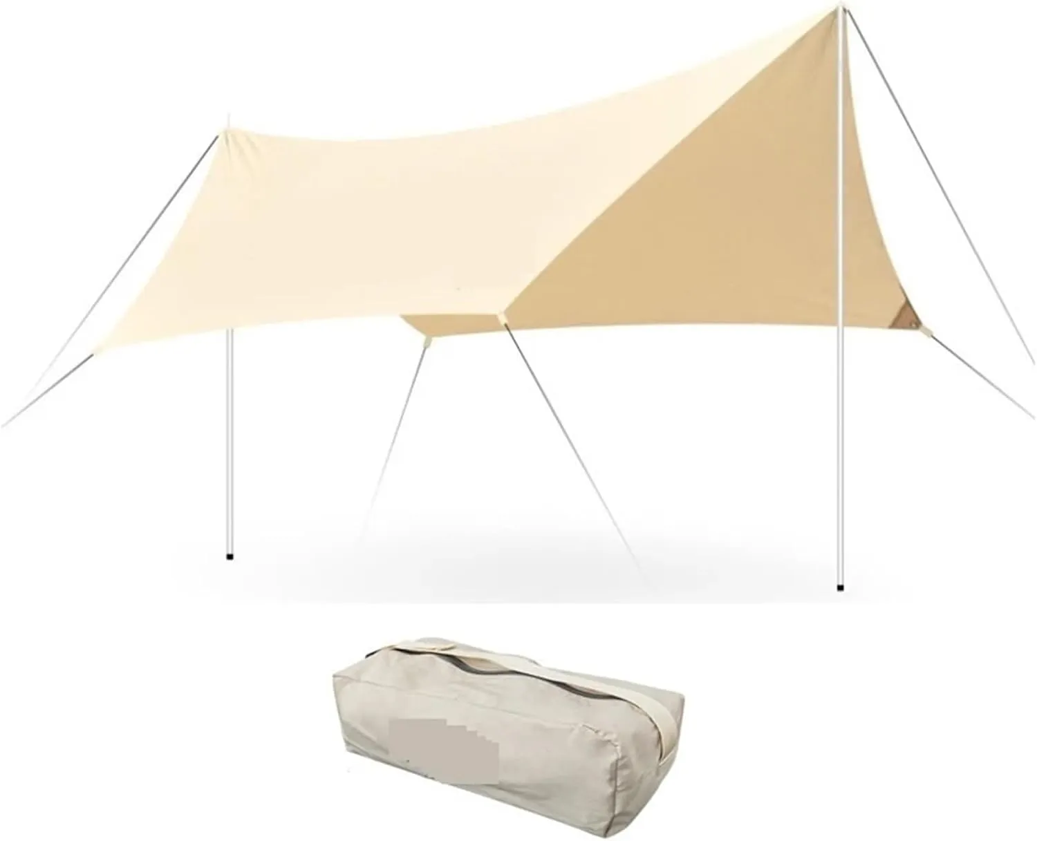 Outdoor Camping Sunshade Tarp Waterproof Sun Shelter Canopy Picnic UV-Protection Awning Rain Fly Sliver Coating Oxford