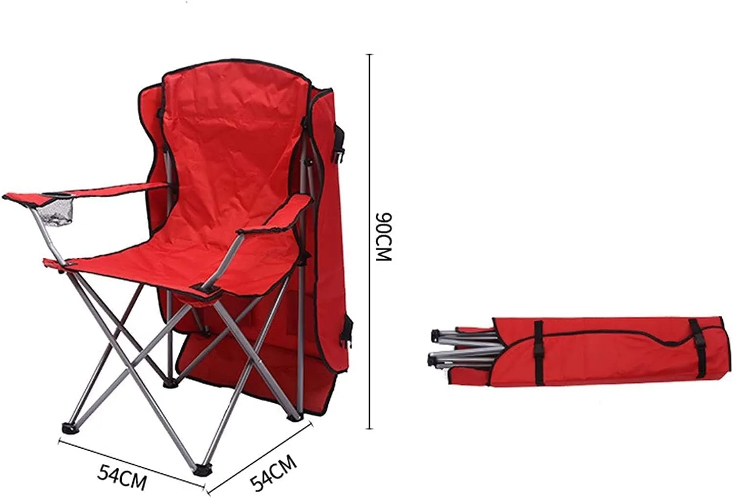 Outdoor Chair Folding Camping Chair Camping Chair With Shade Canopy Chair, Folding Recliner, Adjustable Outdoor Beach Lightweight Sunshade Folding Chairs Camping Chair Foldable Chair ( Color : Red , S