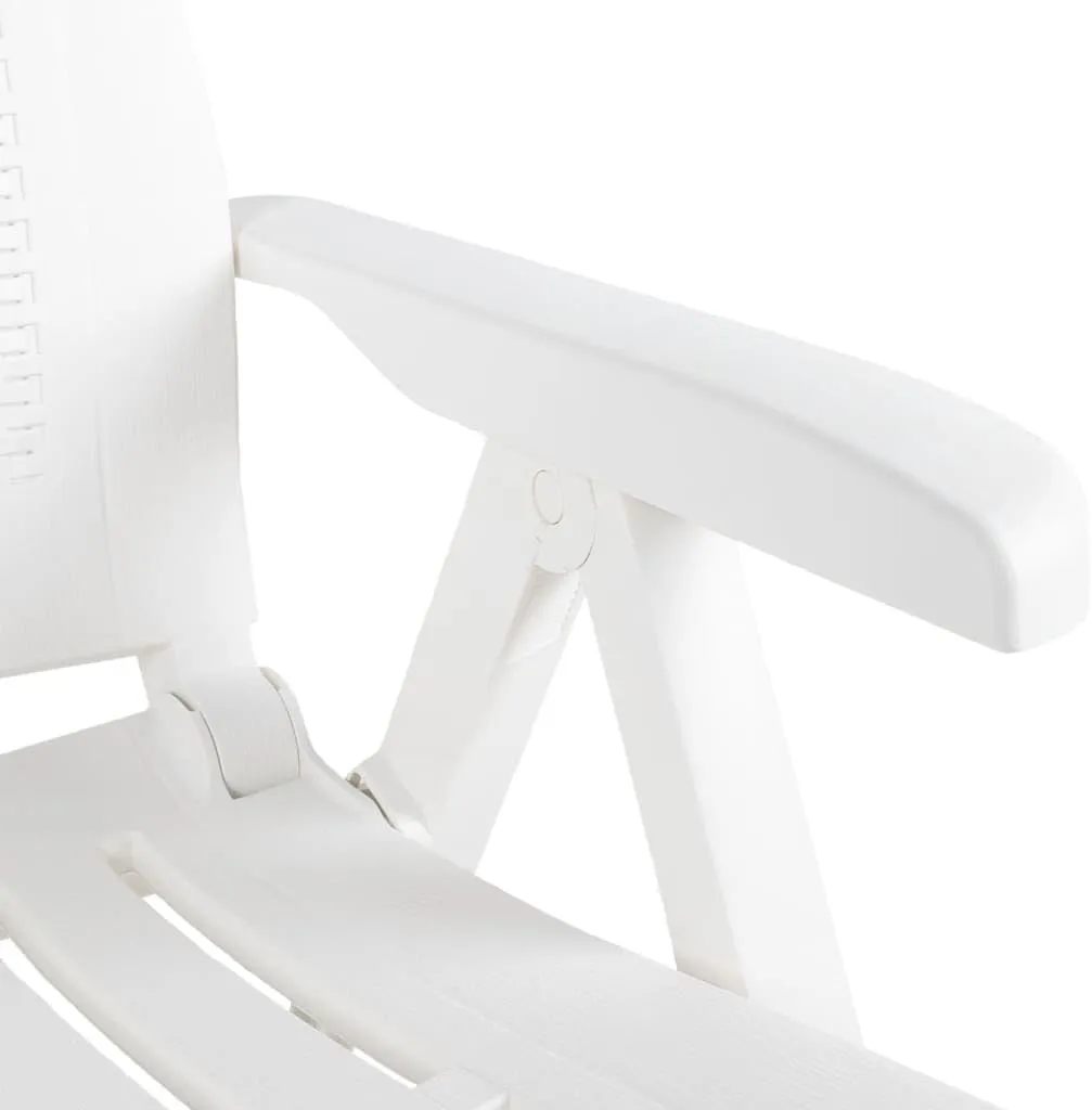 Outdoor Chair sillas de comedor Dining Chairs Outdoor chairsPatio Reclining Chairs 2 pcs Plastic WhiteSuitable for Gardens, courtyards
