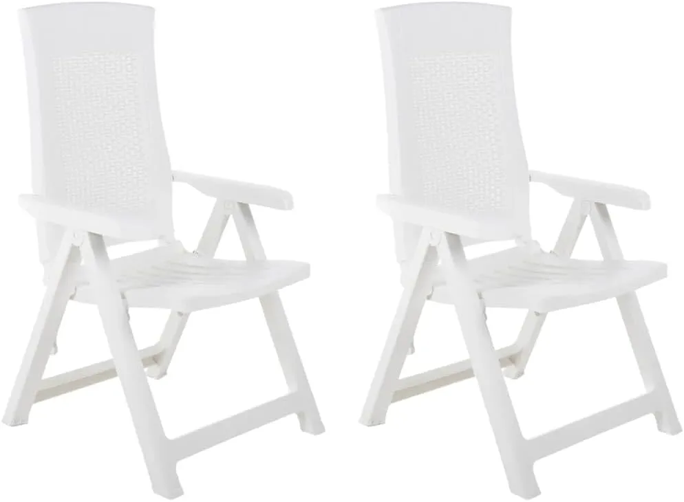Outdoor Chair sillas de comedor Dining Chairs Outdoor chairsPatio Reclining Chairs 2 pcs Plastic WhiteSuitable for Gardens, courtyards