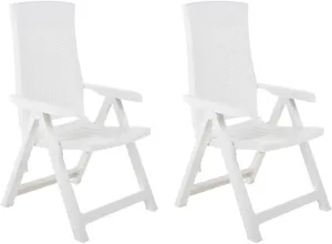 Outdoor Chair sillas de comedor Dining Chairs Outdoor chairsPatio Reclining Chairs 2 pcs Plastic WhiteSuitable for Gardens, courtyards