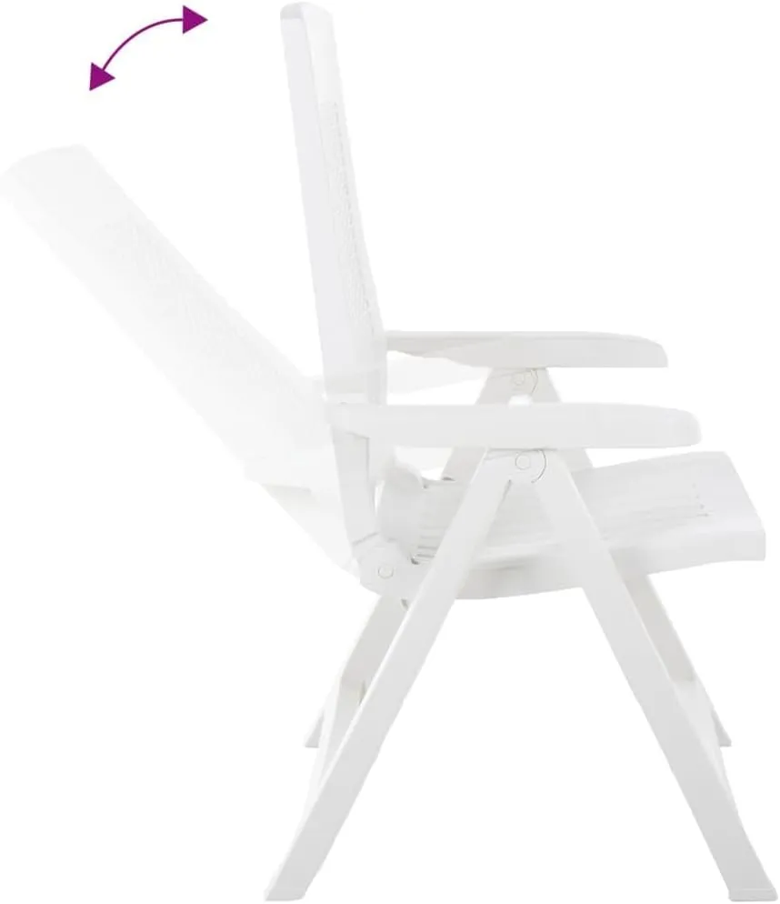 Outdoor Chair sillas de comedor Dining Chairs Outdoor chairsPatio Reclining Chairs 2 pcs Plastic WhiteSuitable for Gardens, courtyards