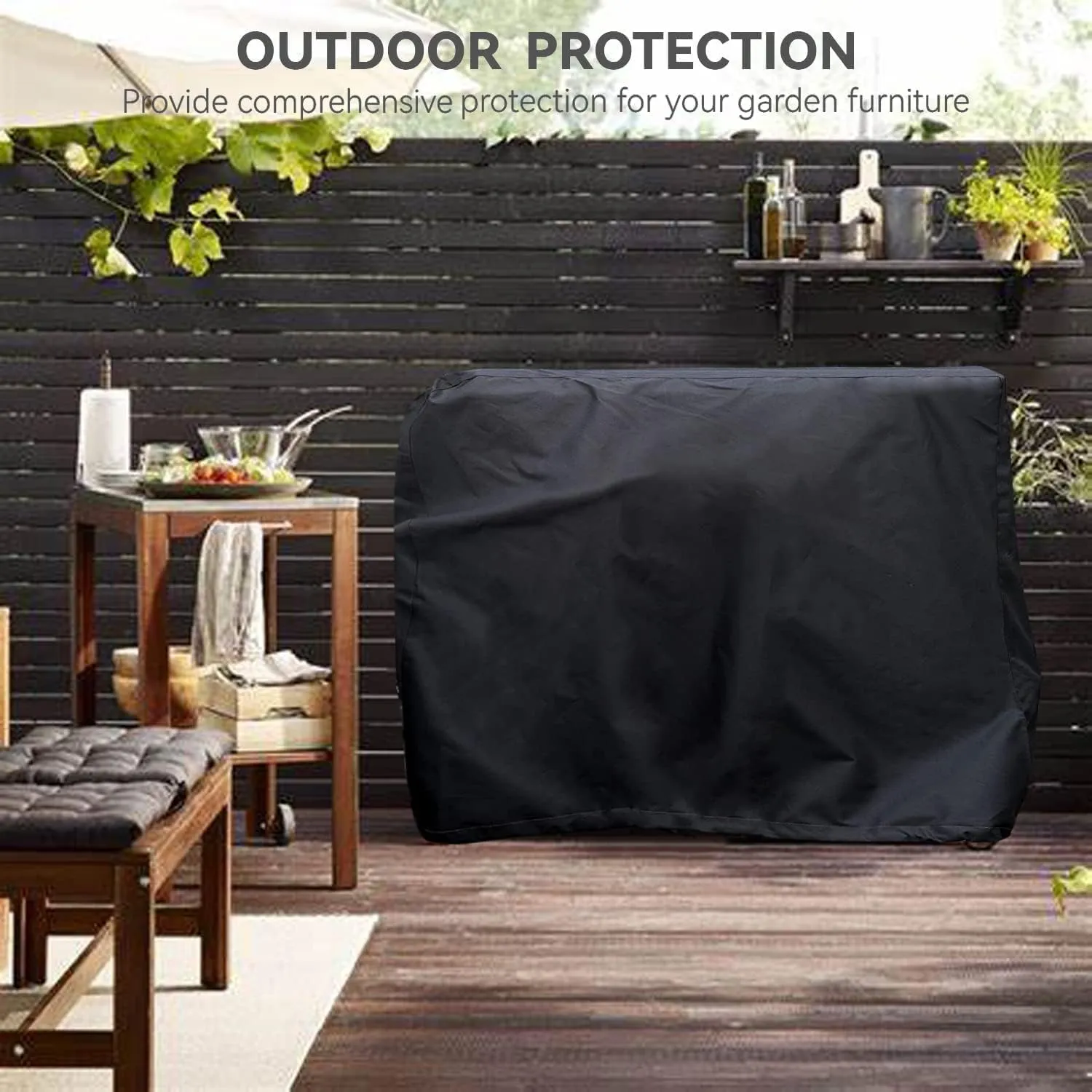 Outdoor Dining Cart Cover - 54"x23"x35" Heavy Duty Waterproof Cover for Keter Unity XL Portable Cabinet Bar, Coverage Includes Outdoor Utility Cart,Tabletop Griddle and Propane Tank