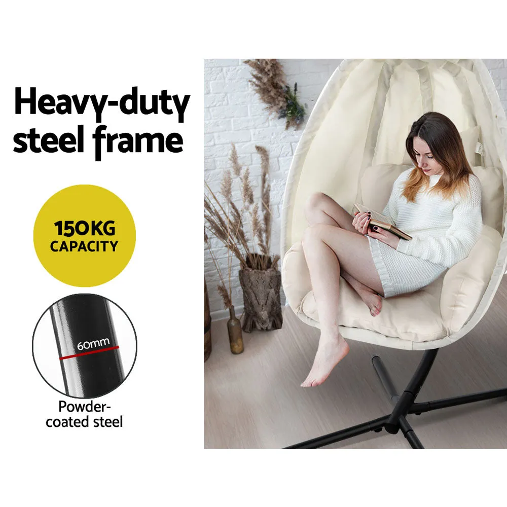 Outdoor Hanging Egg Swing Chair - Cream