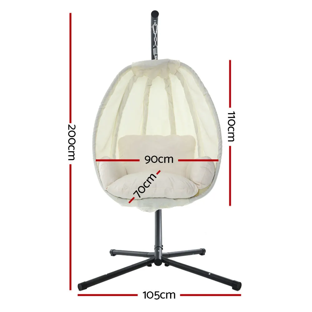 Outdoor Hanging Egg Swing Chair - Cream