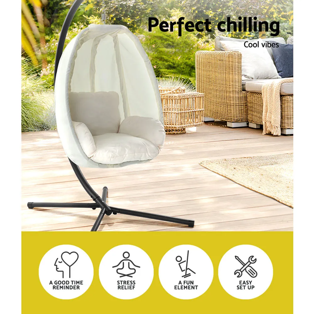 Outdoor Hanging Egg Swing Chair - Cream