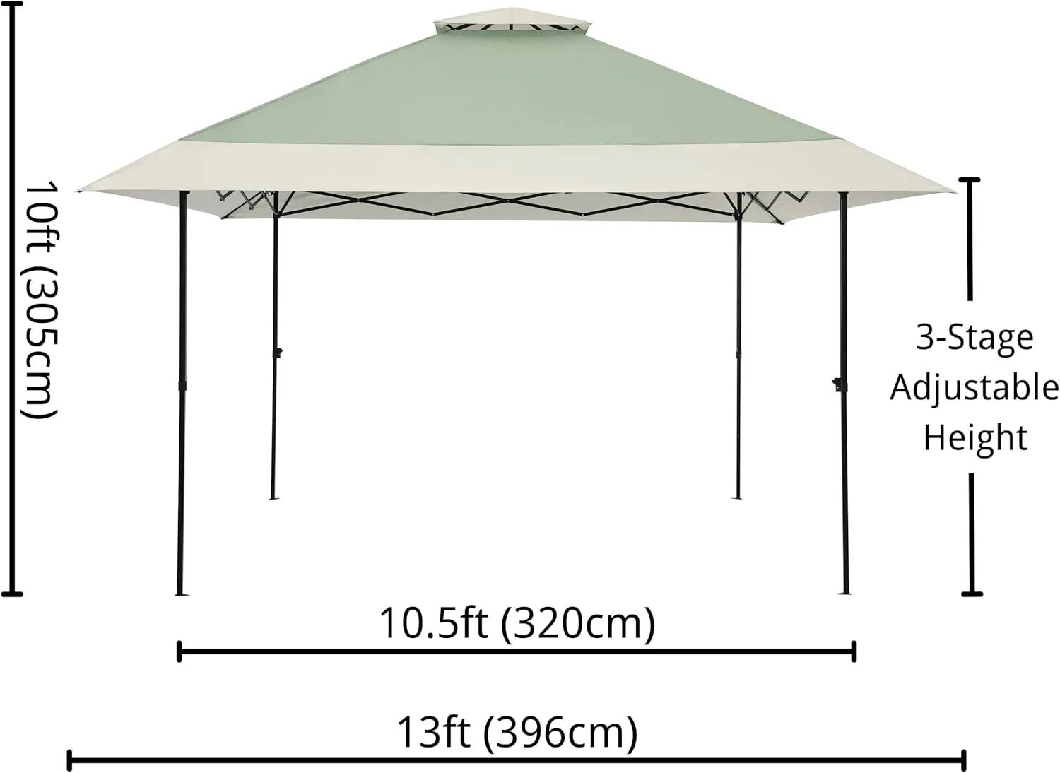 OUTDOOR LIVING SUNTIME 13x13 Instant Pop Up Gazebo Canopy Tent Shelter with Zippered Mesh Mosquito Netting, Wheeled Roller Carry Bag, Bonus Weight Sandbags, Stakes, Ropes - Olive